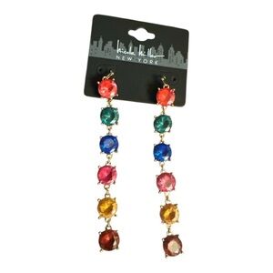 Nicole Miller New York Multicolor Crystal Drop Earrings